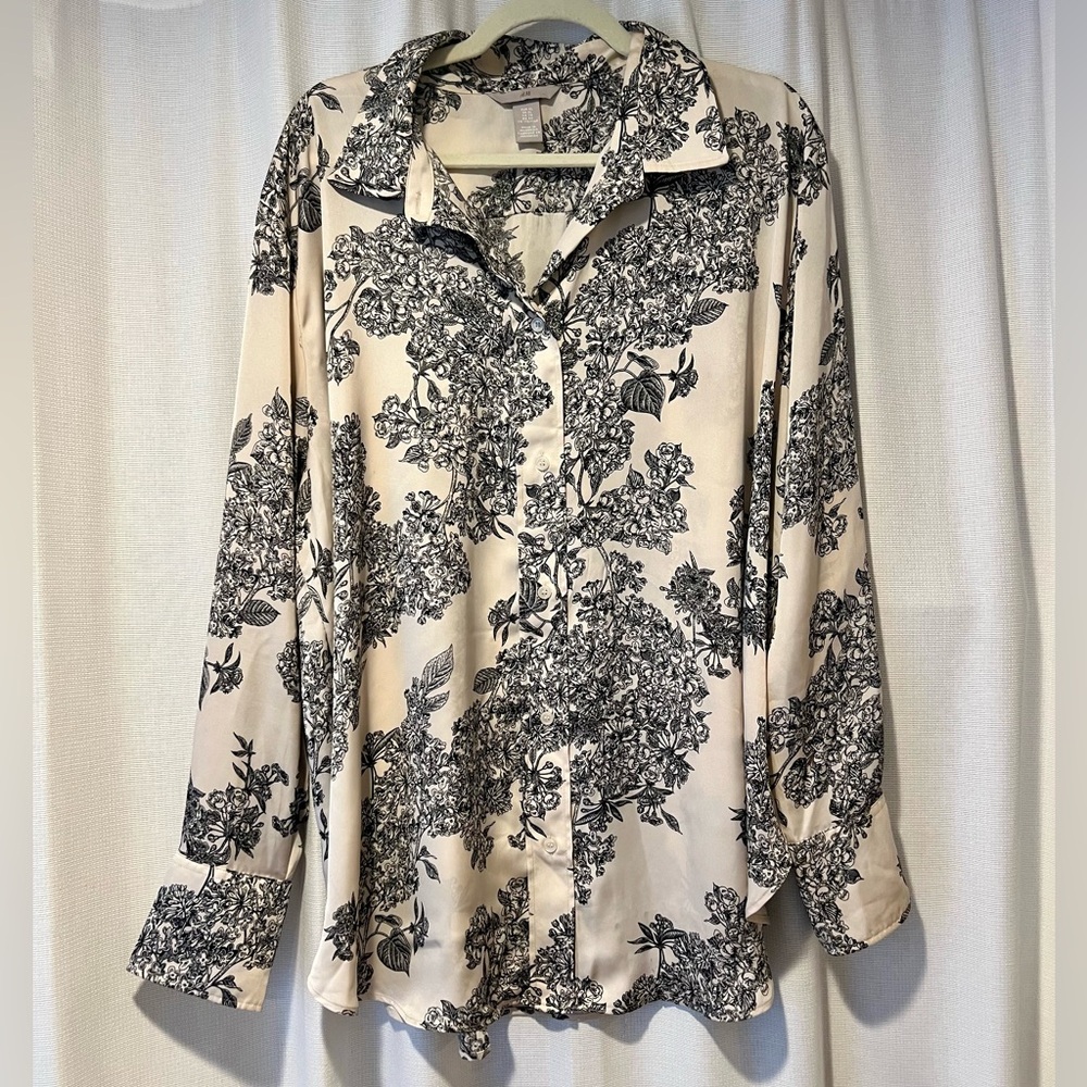 Victorian floral toile print top